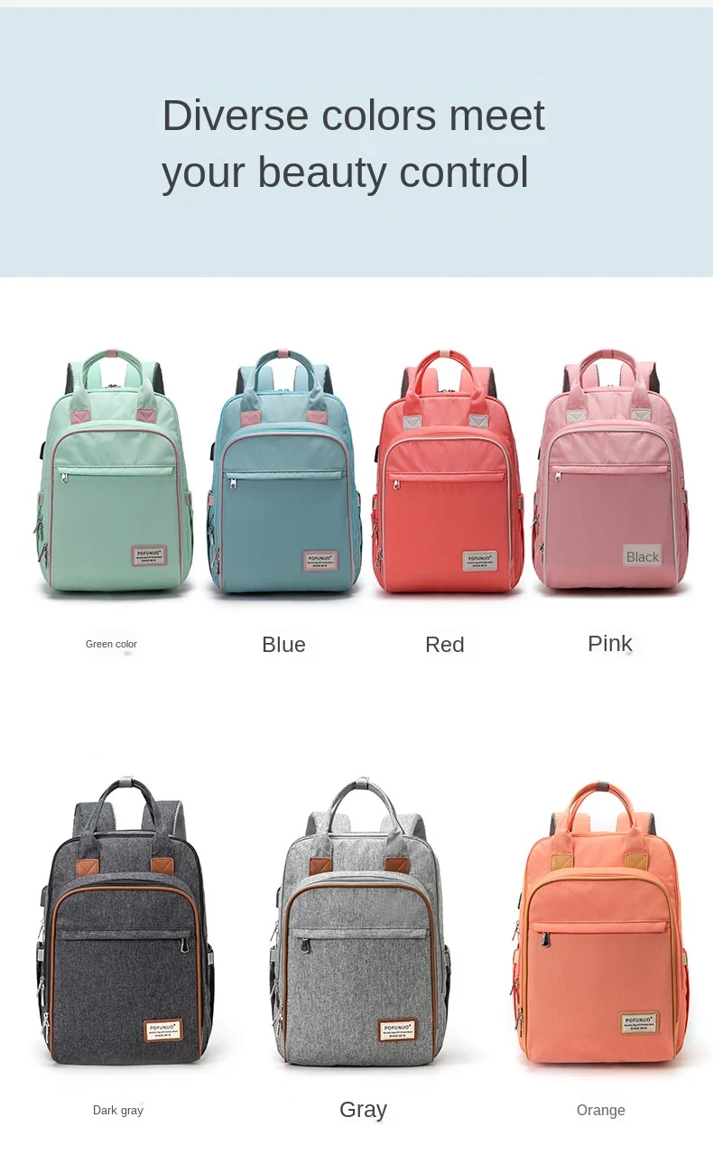 2020 New Fashion Diaper Bag Bottle Heating Multi-Function Mommy Bag Waterproof Travel baby diaper backpack With USB Interface 2020 New Fashion Diaper Bag Bottle Heating Multi-Function Mommy Bag Waterproof Travel baby diaper backpack With USB Interface