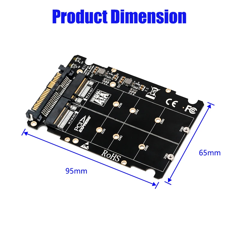 M.2 SSD на U.2 адаптер 2в1 M.2 NVMe и SATA-Bus NGFF SSD на PCI-e U.2 SFF-8639 адаптер PCIe M2 конвертер для настольных компьютеров