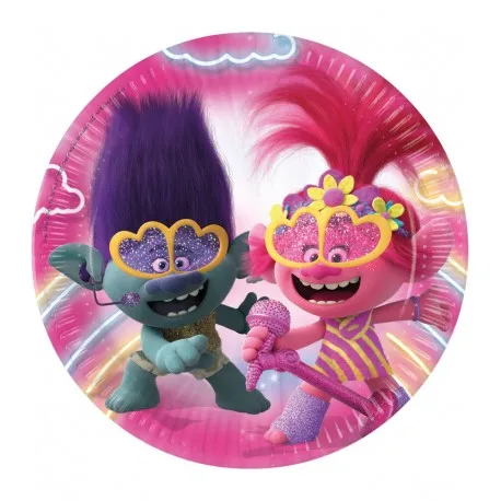 Trolls plates Trolls birthday 20 cm 8 PCs - AliExpress