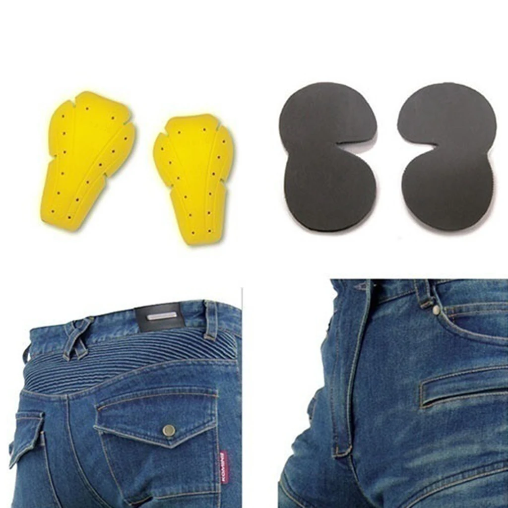 Men's Motorcycle Motorbike Riding Jeans Armor Racing Pants with 4 Knee Hip Protector Pads (S, M, L XL, XXL, XXXL Black)