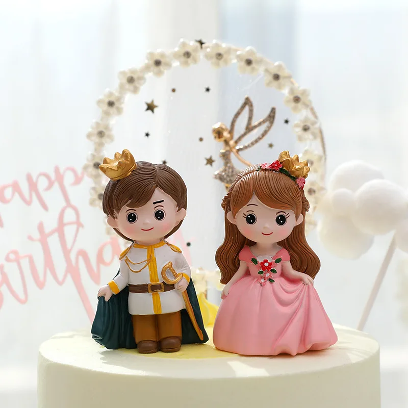 Birthday Party Supplies Cake Toppers Prince Princess Theme Cake Ornaments Cake Cupcake Toppers Flag Girls Birthday Party Decoration Anniversaire Supplies