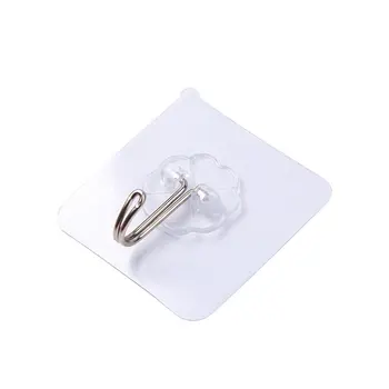 

Kitchen Seamless Adhesive Hook Bathroom Transparent Wall Hanging Hook Wall Door Strong Nail-Free Small Hook