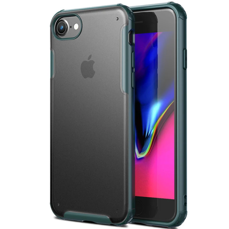 Green Чехол для iPhone 6 6s 7 8 Plus X Xs Max XR защитный силиконовый чехол с жестким задним корпусом грязеотталкивающий противоударный плотный чехол - Цвет: Green