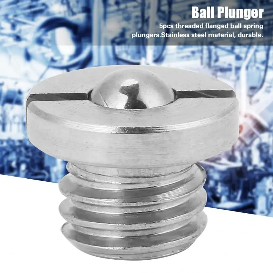 

Stainless Steel Bolt 5Pcs Screw Threaded Stainless Steel Flanged Ball Spring Plungers Set bolt