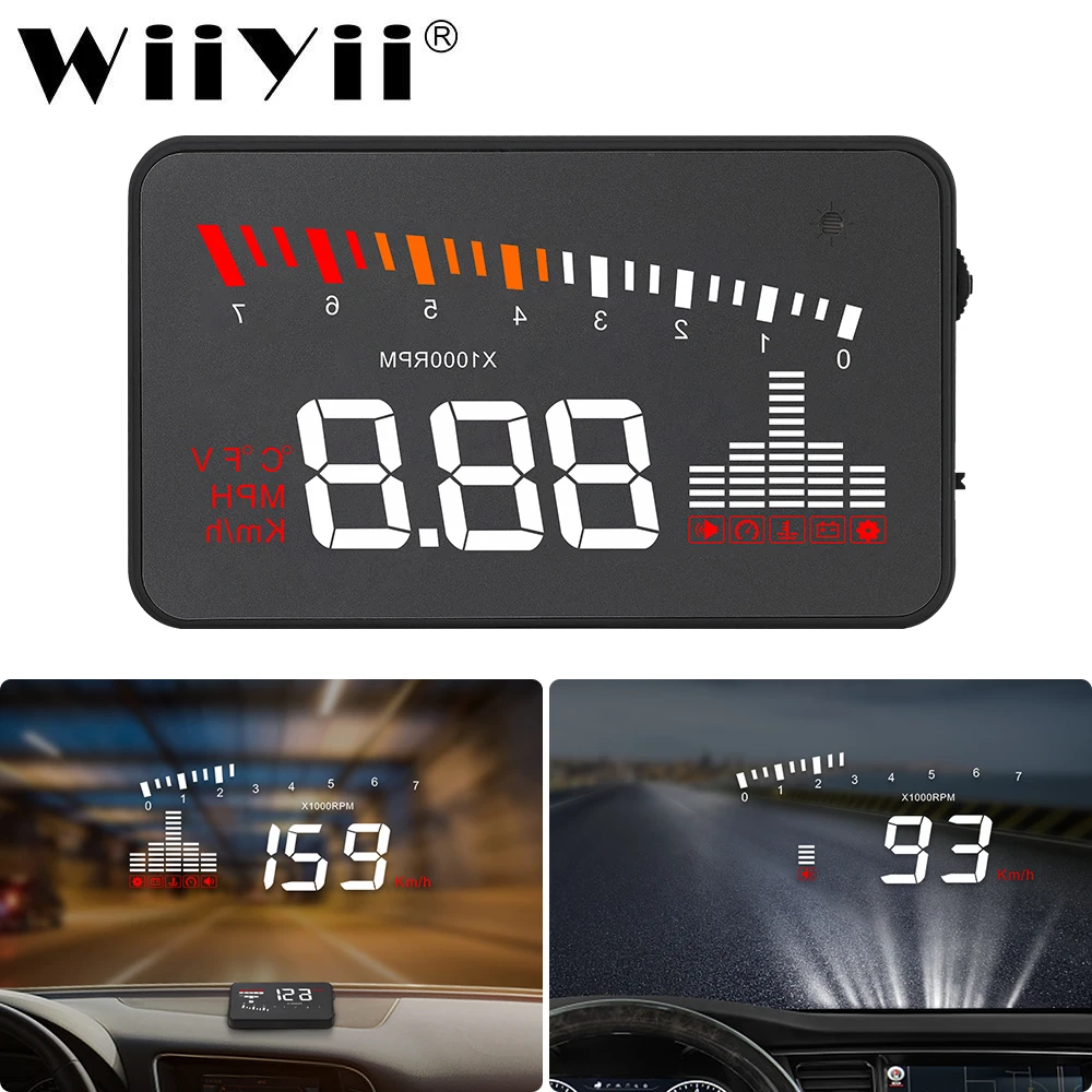 GEYIREN X5 Car HUD OBD II Head-Up Display Overspeed Warning System Projector Windshield Auto Electronic Voltage Alarm