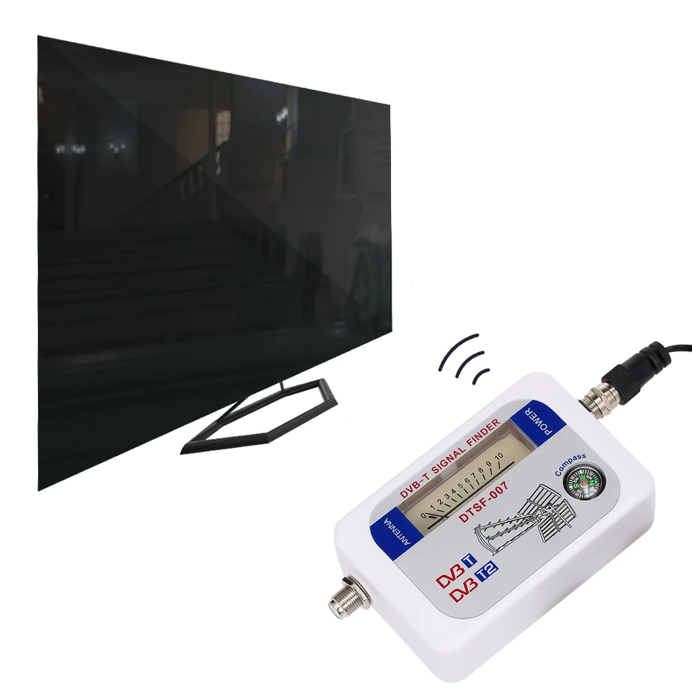 SF-007W Спутниковый Сигнал Искатель портативный DVB-T DVB-T2 поиск цифрового сигнала ТВ приемник с компасом указателем