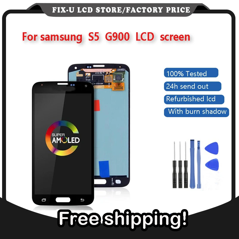 OEM ЖК экран и дигитайзер в сборе для Samsung Galaxy S5 SM G900|Экраны мобильных телефонов| |