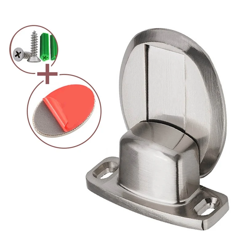 1pcs Magnetic Door Holder Stopper Invisible Doorstop Wall Floor Mount Safety Catch Zinc Alloy Gate Resistor Doorstop Door Holder