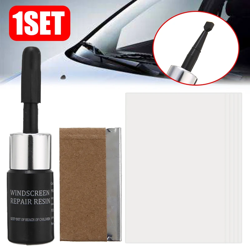 

1set Auto Glass Scratch Crack Restore Car Windshield Repair Resin Kit DIY Car Window Repair Tools Window Glass Curing Glue Strip