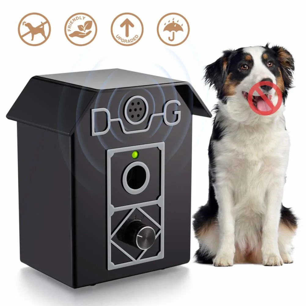 

Dog Supersonic Harmless ABS Anti Barking Device Battery Powered Stop Safe Deterrent Control Training Waterproof Outdoor Pets