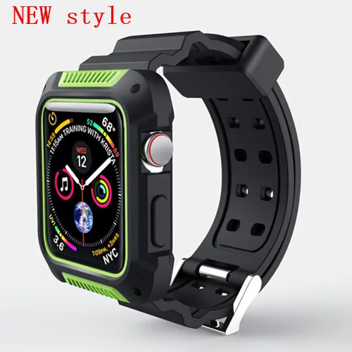 new green Чехол-ремешок для apple watch band apple watch 5 4 3 band iwatch 42 мм/38 мм 44 мм 40 мм защитный чехол correa pulseira - Цвет ремешка: new green