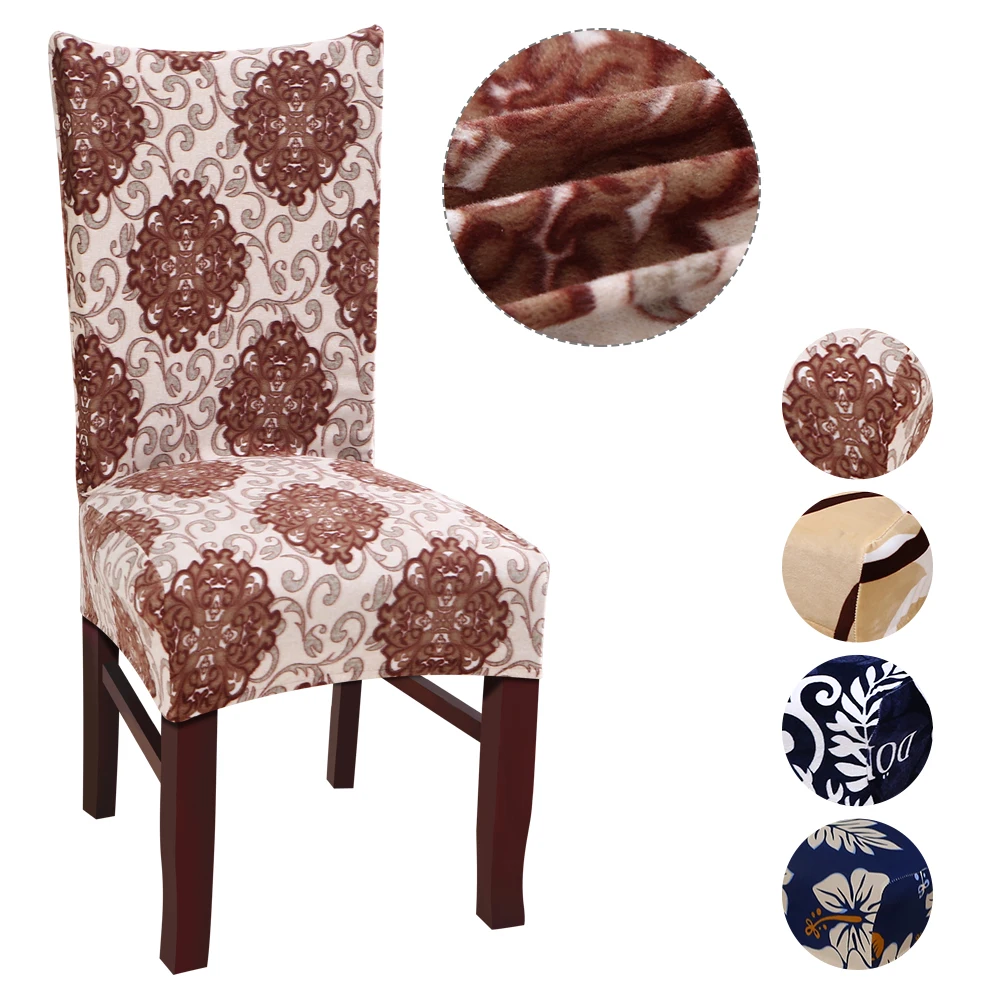 

Velvet printing Chair Cover Spandex Elastic Chair Slipcover Case for Chairs Office Wedding Dining Room Chair Cover Stretch