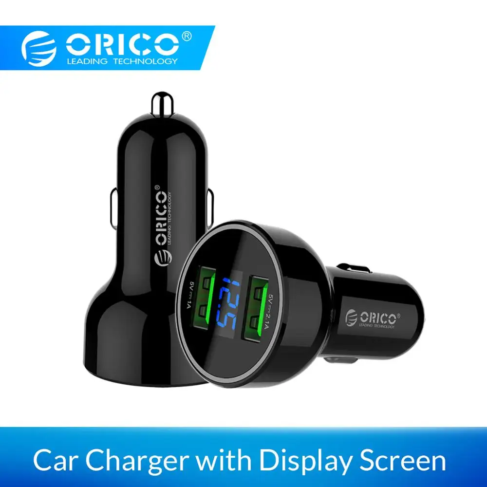 ORICO Dual Ports USB 15.5W Lade Auto Ladegerät Handy mit Display Screen für iPhone Samsung Android