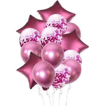 

14pcs Metallic Confetti Balloons Birthdays Parties Helium Inflatable Balloon Decorations Wedding Festival Balloon Party Supplies