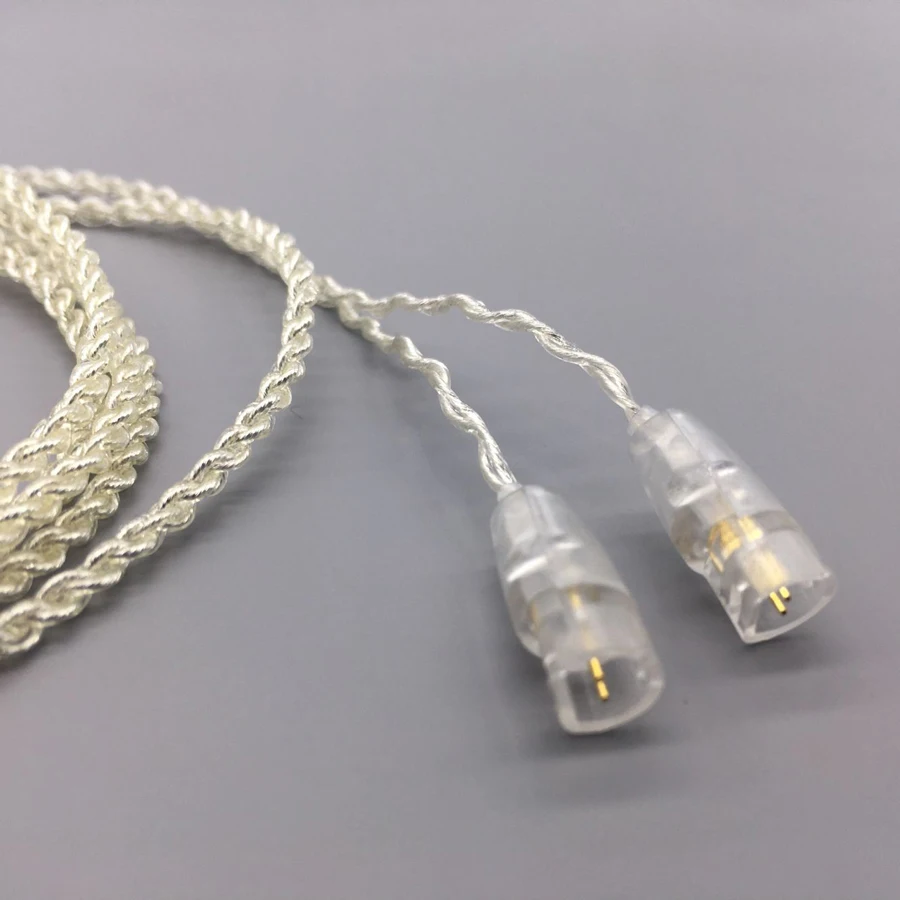 MMCX Cables for Shure SE215 SE535 UE TF10 For Sennheiser IE8 IE80 16 Shares 5N Silver Plated Earphone Headset HIFI Wire Line