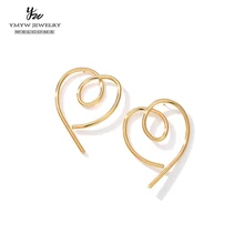 YMYW, большие золотые серьги в форме сердца, металлические очаровательные большие серьги-гвоздики, модные панковские геометрические полые вечерние oorbellen