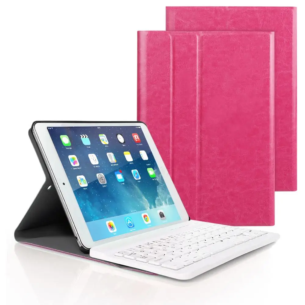 Чехол для iPad 2/3/4 9,7 дюймов Смарт Bluetooth клавиатура с подставкой и магнитной застежкой A1395 A1396 A1397 A1416 A1430 A1403 A1458 A1459 A1460 - Цвет: pink