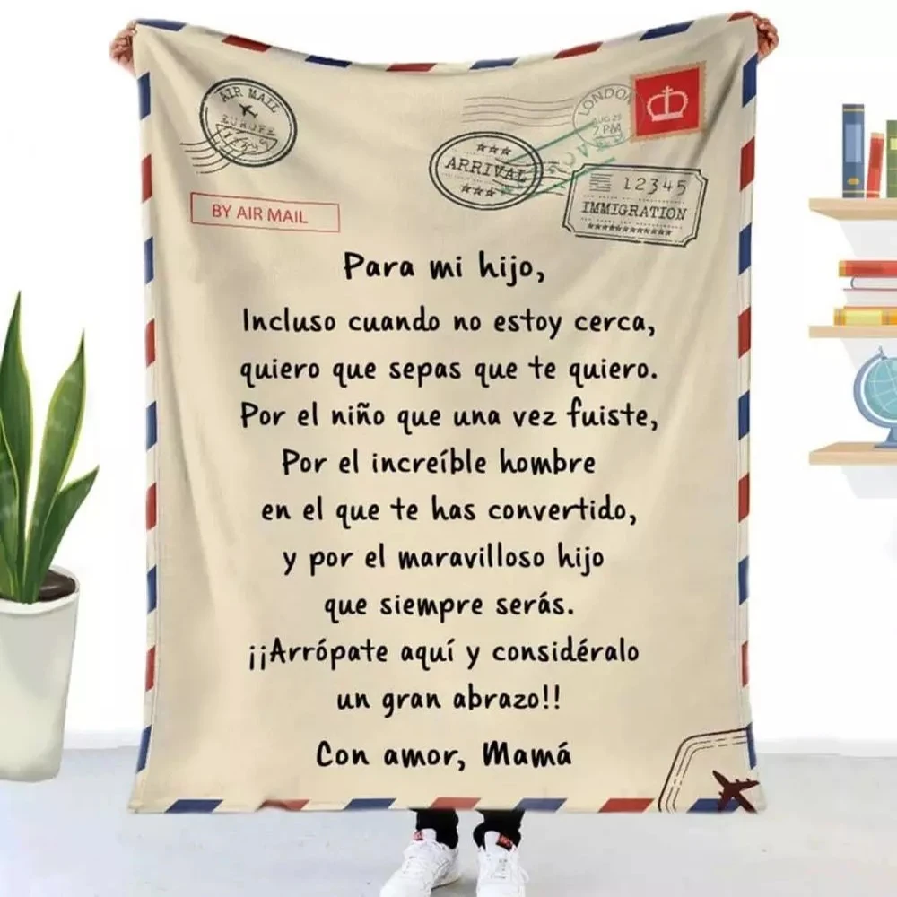 Flannel Throw Blanket Letter Printed Quilts Air Mail 3d Print Keep Warm Sofa Child Blanket Home Textiles Dreamlike Family Gift-2