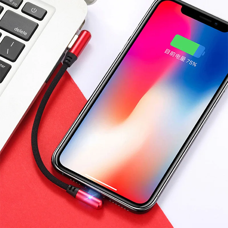 Cable Micro Usb corto de 25CM, Cable de 90 grados tipo C, cargador de teléfono portátil para banco de energía, Mini teléfono móvil, Cable USB C ► Foto 1/6