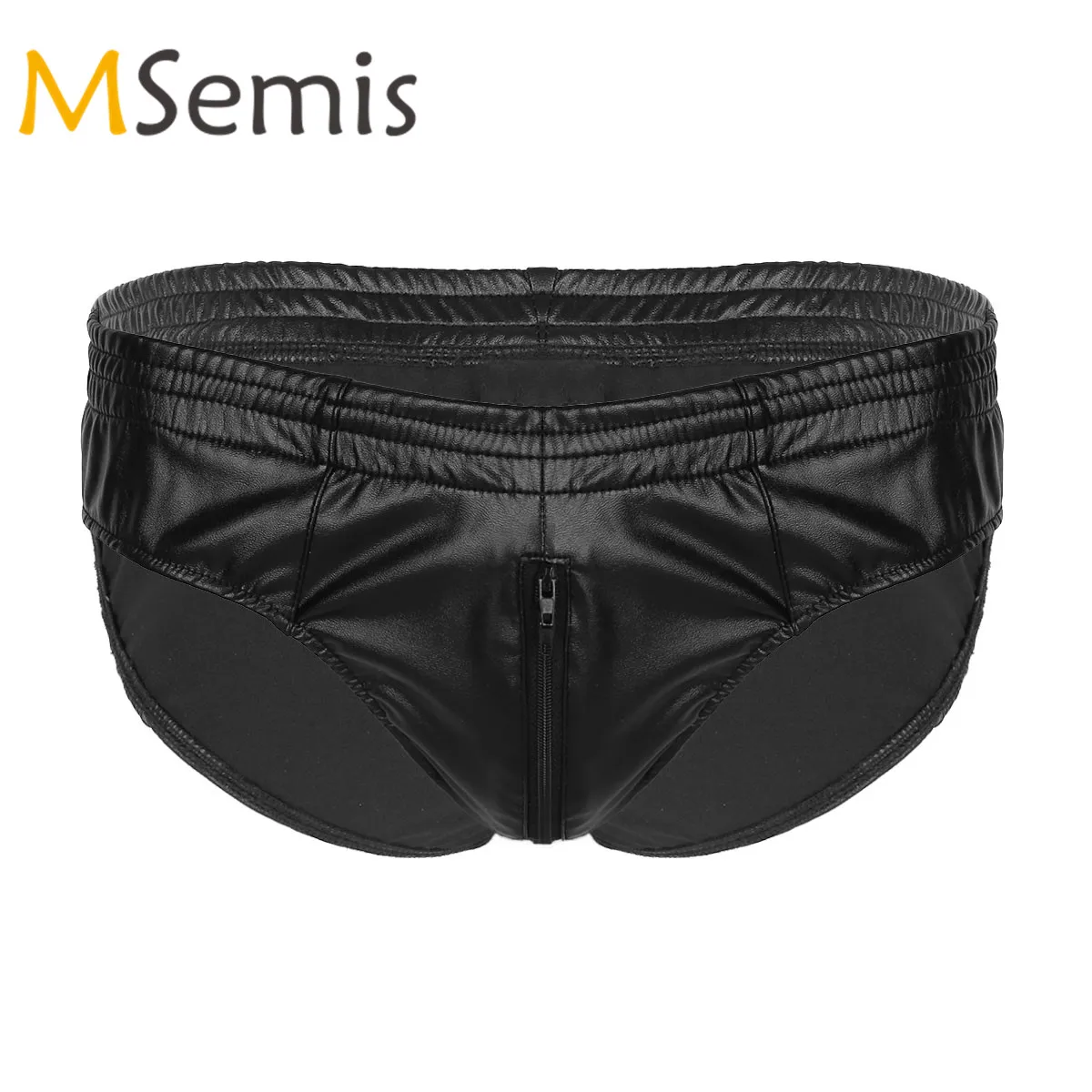 Гей купальник мужской кожаное нижнее белье молния промежность с высокой