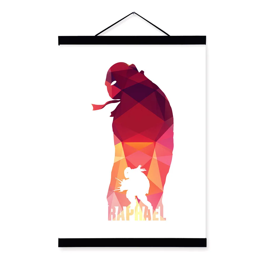 

Mild Art Modern Minimalist Movie Abstract Teenage Mutant Ninja Turtles Entrance Solid Wood Hanging Painting Decoration Scroll Pa