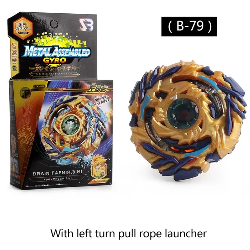 

B-X TOUPIE BURST BEYBLADE SPINNING TOP Starter Drain Fafnir.8.Nt Metal Booster B-79 With Left Turn Pull Rope Launcher