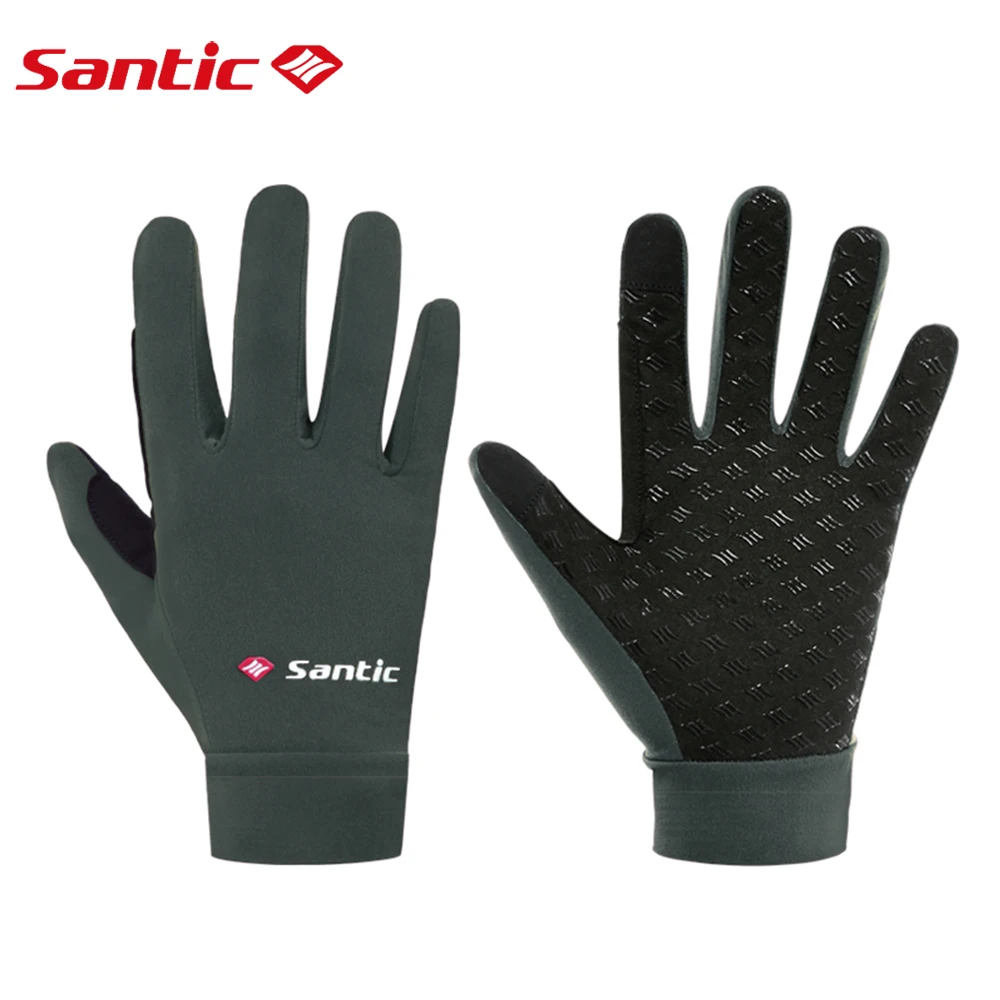 Santic Winter Men's Cycling Gloves Women's Full Finger Gel Non-Slip Keep Warm MTB Road Bike Mittens Touch Screen Bicycle Gloves