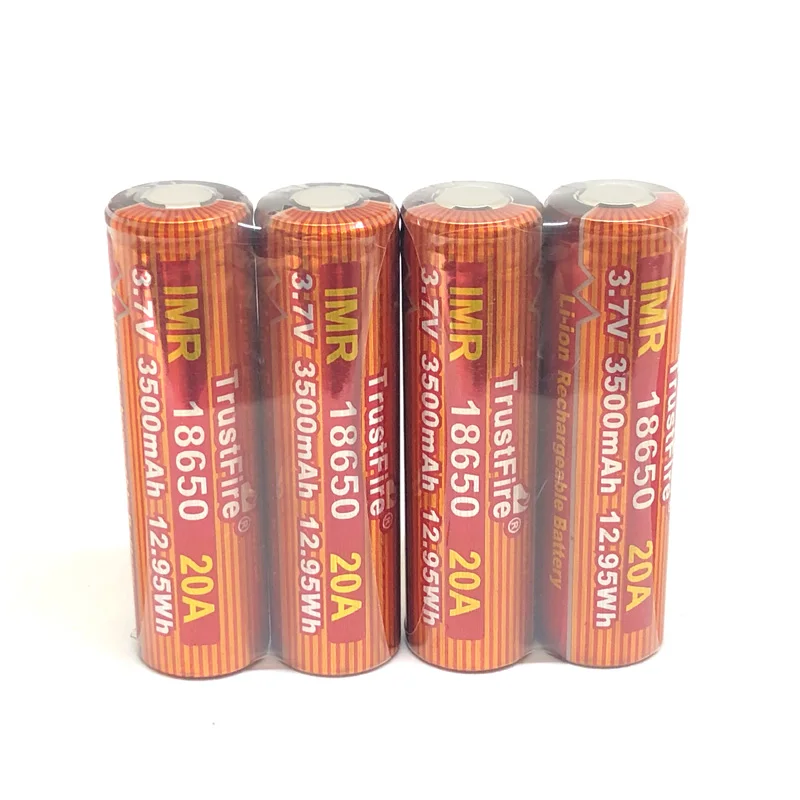 

TrustFire IMR 18650 20A 3.7V 3500mAh 12.95Wh Rechargeable Lithium Battery with Safety Relief Valve for LED Flashlights Headlamps