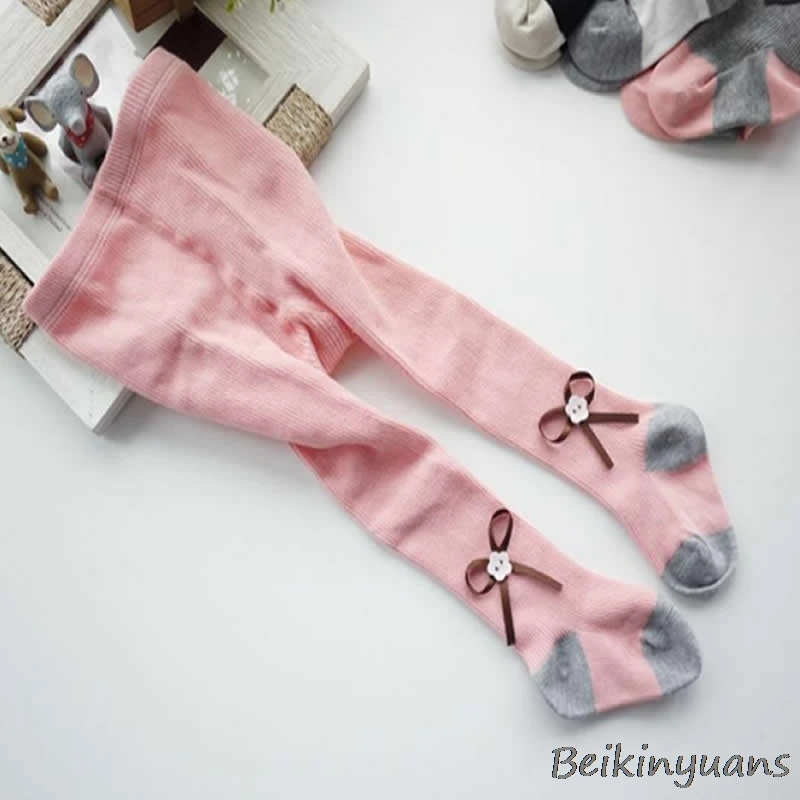 Pink bowknot Сезон весна-осень; хлопковые колготки с крыльями; детские колготки; милые колготки с крыльями для малышей; модные колготки для девочек - Цвет: Pink bowknot