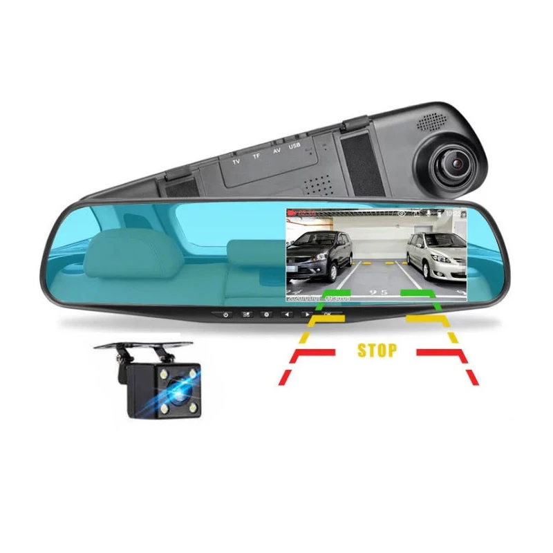 Dual Lens Car DVR Camera Full HD 1080P Video Recorder Rearview DVR Mirror With Rear view DVR Dash cam Auto registrater digital rear view mirror