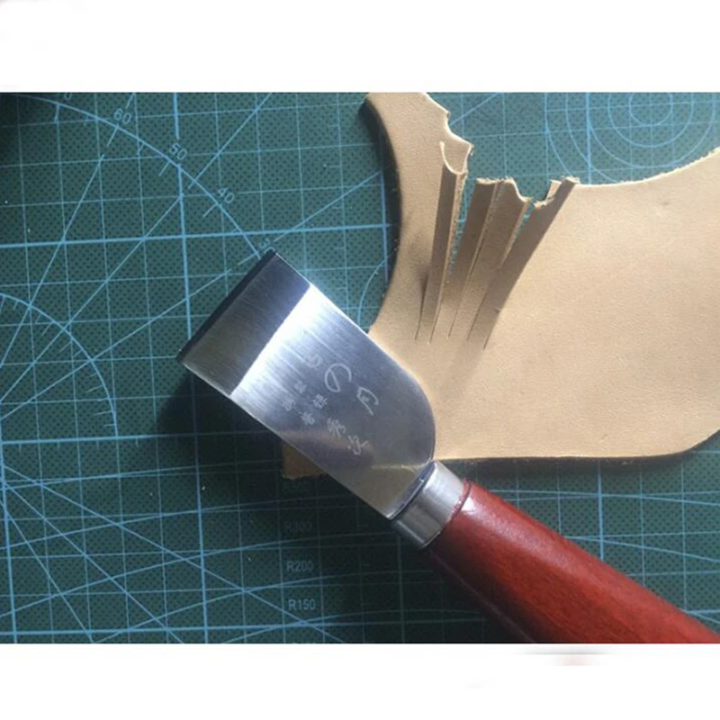 DIY кожевенное ремесло деревянная ручка инструмента из нержавеющей стали кожаный нож для резки кожаная лопатка нож для кожаной работы