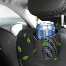 Carsun-soporte para taza de coche, gancho para asiento trasero, cesta de almacenamiento, soporte Universal para teléfono, accesorios interiores de PVC, caja organizadora