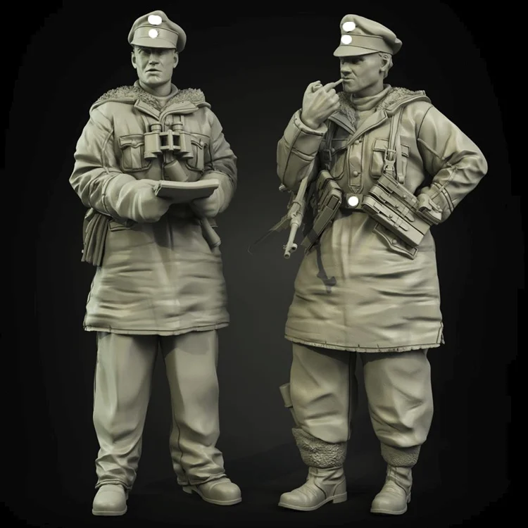 

1/35 Scale Unpainted Resin Figure commanders 2 figures collection figure