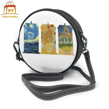 

Vincent Van Gogh Shoulder Bag Vincent Van Gogh Leather Bag Shopper High quality Women Bags Round Purse