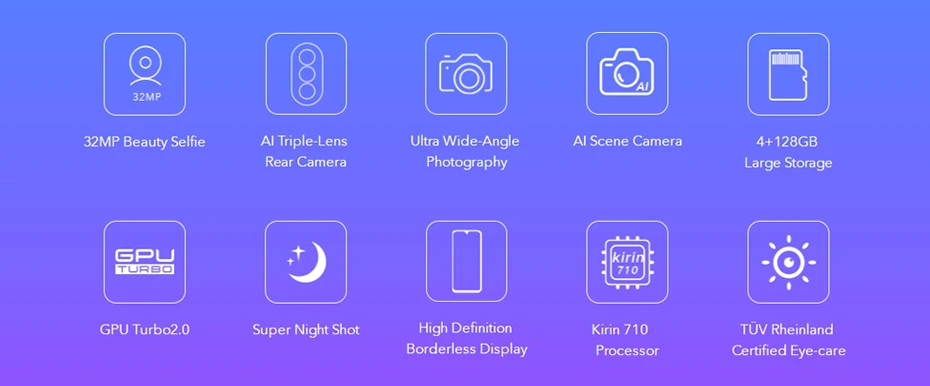 Global Version Honor 20 Lite 4GB 128GB Front 32MP Kirin 710 Octa Core Smartphone  (3)