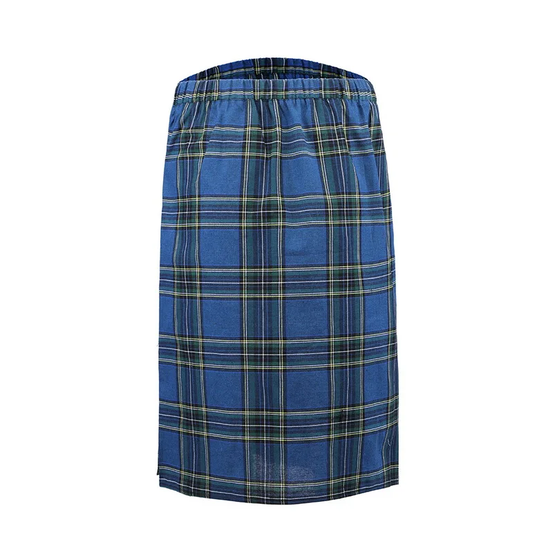 MJartoria шотландская Мужская Kilt традиционный ремень в клетку плиссированная Двусторонняя цепочка коричневая Готическая панк шотландская клетка брюки юбки