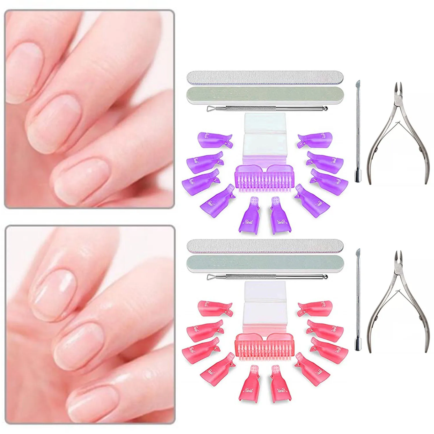 Инструменты для снятия лака с зажимами для снятия лака+ набор инструментов для маникюра из нержавеющей стали для снятия лака для ногтей инструменты для снятия лака для ногтей