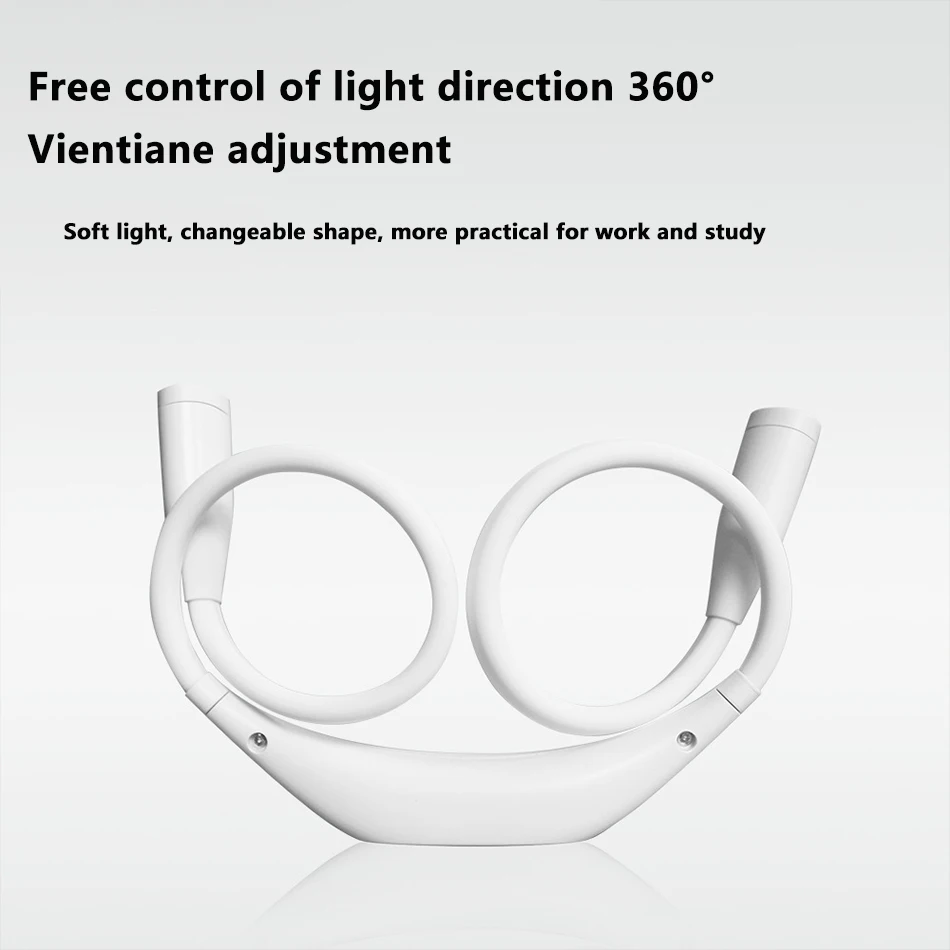 USB Reading Lamp Dimmable 3 Colors Temperature Neck Book Light Rechargeable HandsFree LED for Knitting Camping Repairing
