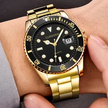 Деловые мужские часы, модные военные часы из нержавеющей стали, спортивные Кварцевые аналоговые наручные часы, мужские часы в подарок, золотые часы