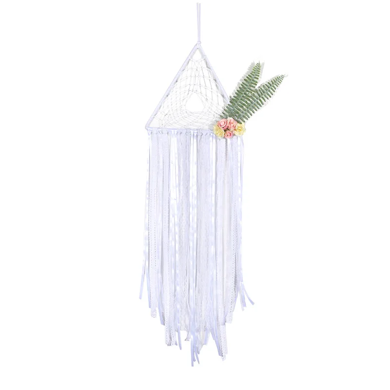 Rattan Dream Catcher Turkey Feathers Natural Stone Beads Knitted Wall  Window Decor Wind Chimes Handmade