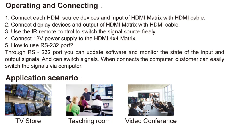 HDMI 2,0 4K 60 Гц HDMI матричный 4x4 коммутатор сплит-тер 4 в 4 выход переключатель Сплит 1080P настоящая матрица аудио-видео конвертер w/RS232 EDID