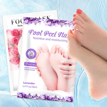 

2Pair Foot Mask for Legs Exfoliating Feet Mask Rose/Lavender Foot Masks Peeling Calluses Dead Skin Spa Socks Pedicure Foot Mask
