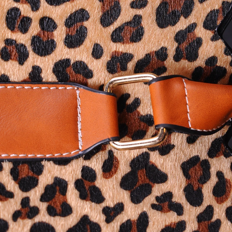 Волнистая Короткая Меховая леопардовая женская сумка Cheetah тоут кошельки