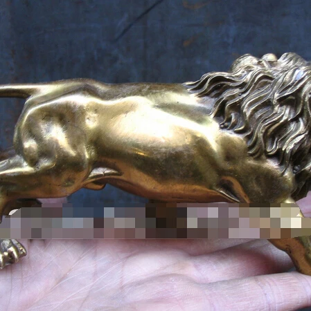 407+++ красивая редкая Мужская Бронзовая статуя льва