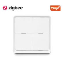 Tuya akıllı ZigBee akıllı anahtar 4 Gang senaryo sahne anahtarı desteği Zigbee2mqtt ev yardımcısı akıllı ev otomasyonu