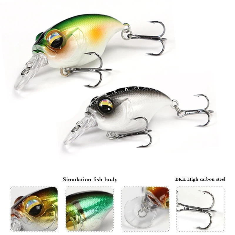 New Crankbait Wobblers Lure 38mm/8g 48mm/11g High Quality Hooks 10 Different Colors Artificial Bait Hard Fishing Cranks | Спорт и