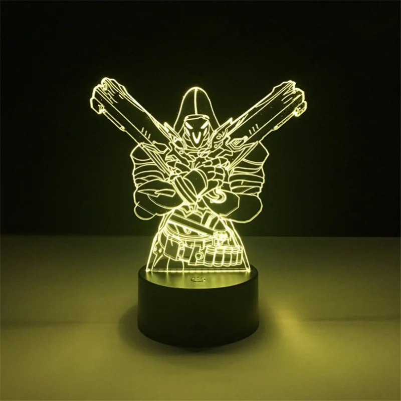 Игра светодиодный ночной Светильник жнец Gabriel, 3D зеленого и синего цветов USB настольная лампа сенсорный пульт дистанционного управления Lampara подарок для детей Рождественское украшение для дома
