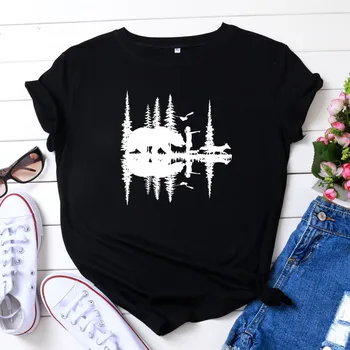 

Women T-Shirts Tops O-neck Cotton Short-Sleeved Creativity Printed Tshirt Female T shirt Tee Plus Size S-5XL