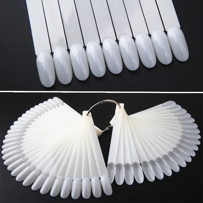

50pcs False Nail Tips Salon Fanshaped Display Gel Polish Color Card Training Beginner Practice Palette Professional Nail Art Kit