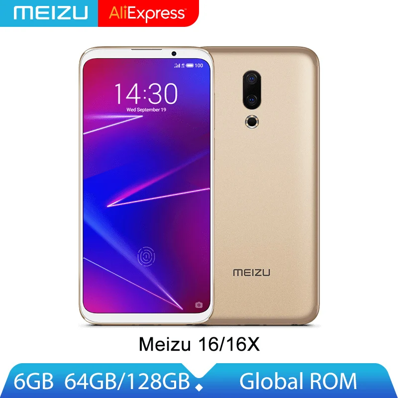 Оригинальный Meizu 16X6 GB 64 GB/128 Snapdragon 710 восьмиядерный смартфон Двойная Задняя Камера